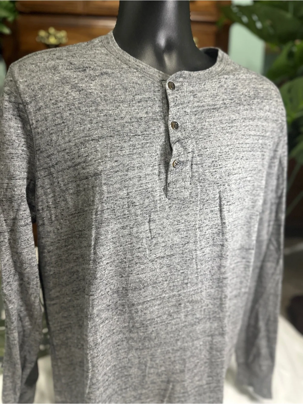 J. Crew Henley Long Sleeve Shirt - Neutral Layer- size L
